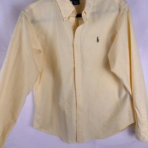 Ralph Lauren Men's Light Yellow Striped Shirt